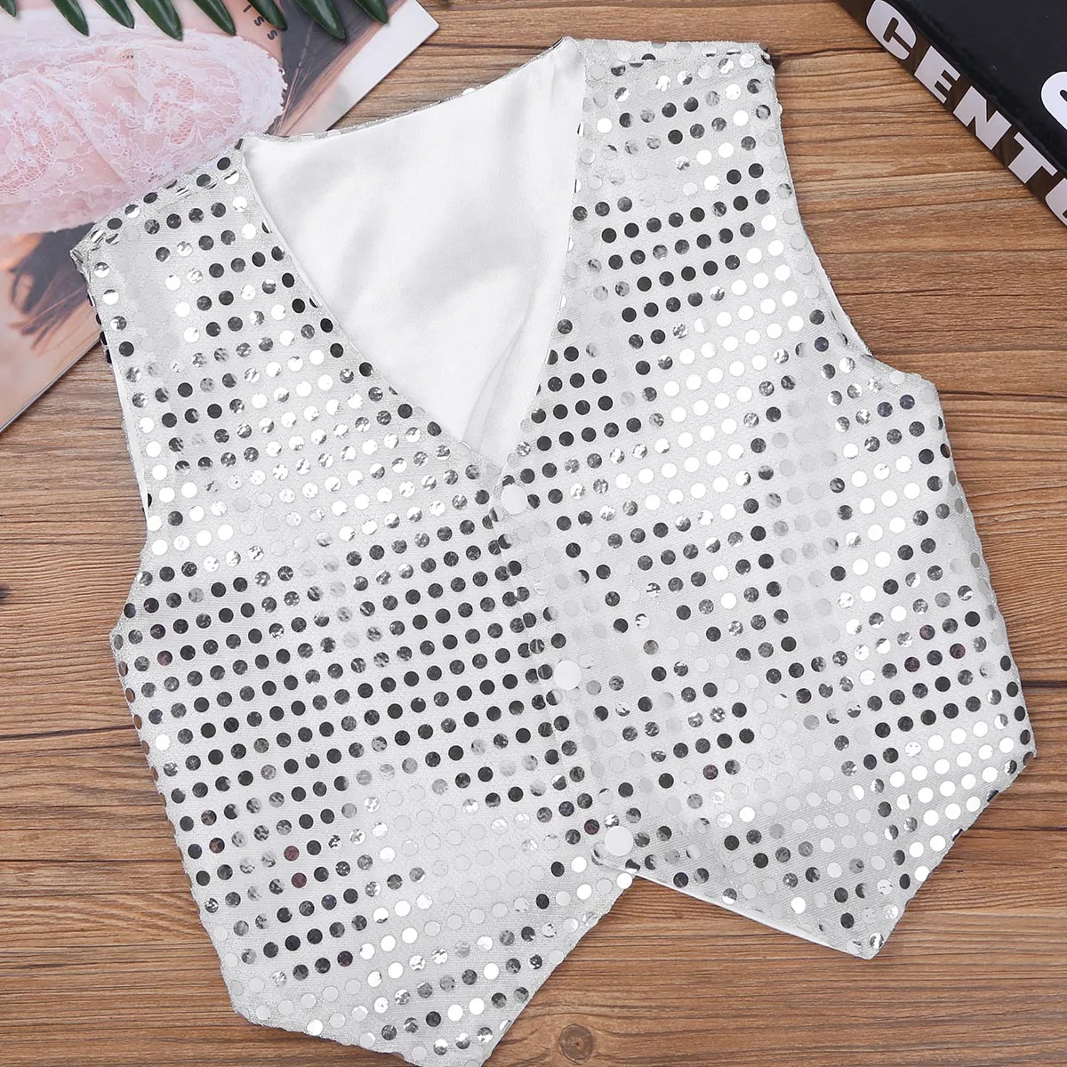 Жилеты с блестками в стиле хип-хоп для мальчиков жилеты детский нарядный костюм