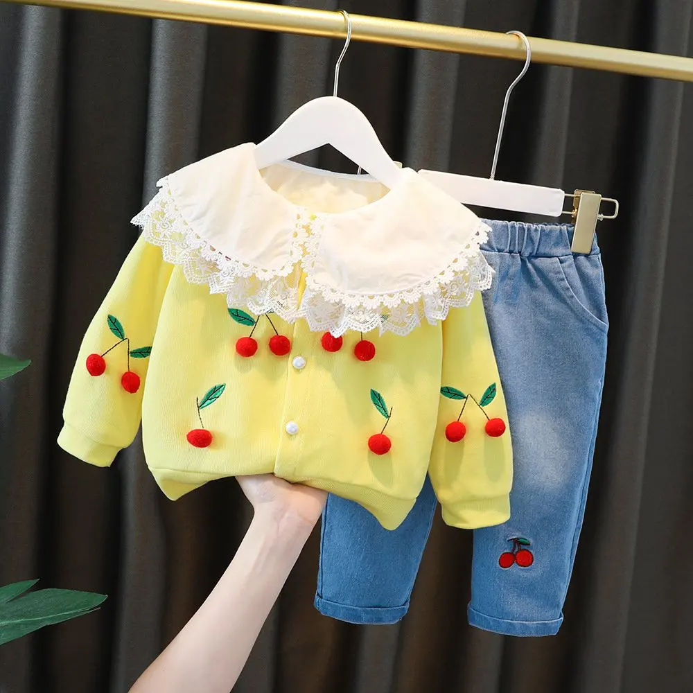 Комплект одежды для маленьких девочек весна-осень блузка с длинным рукавом