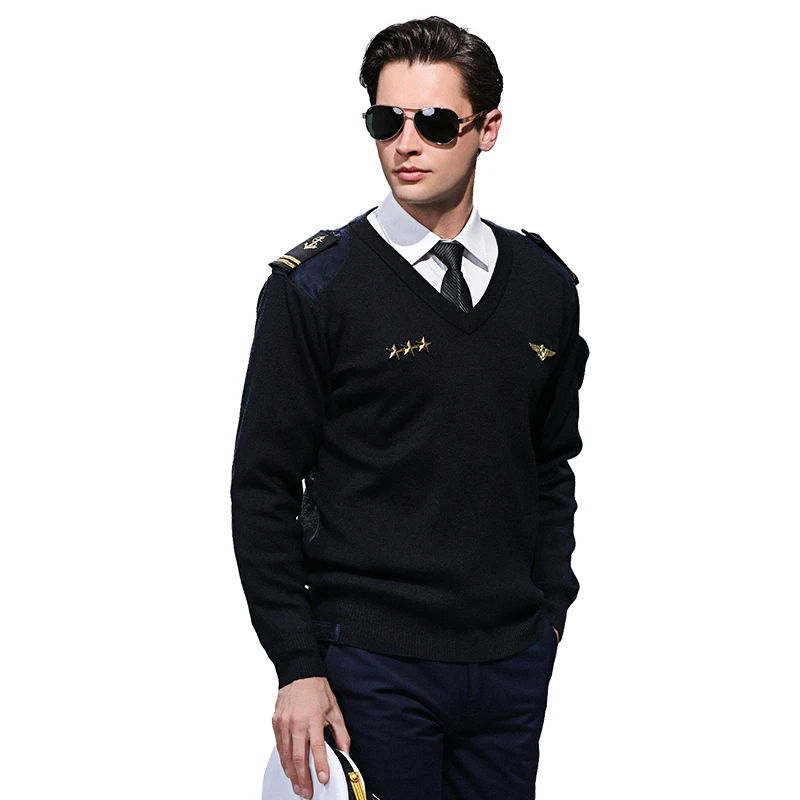With Accessories Мужские Новые Стильные Свитера Осень Зима теплый кашемировый шерстяной пуловер корабль моряка Повседневная военно-морская форма свитер Мужская одежда - Цвет: With Accessories