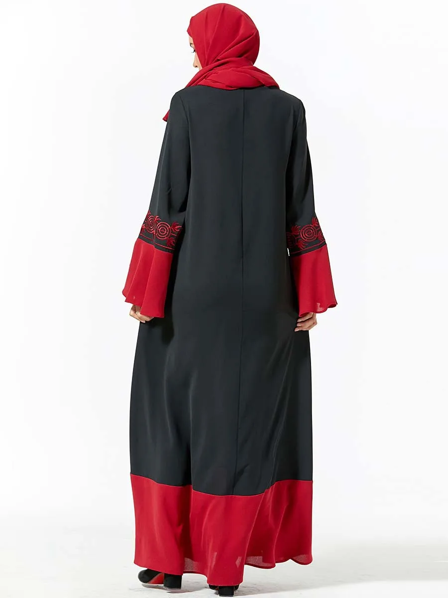 Платье с длинным рукавом Повседневное платье для путешествий вышивкой круглым