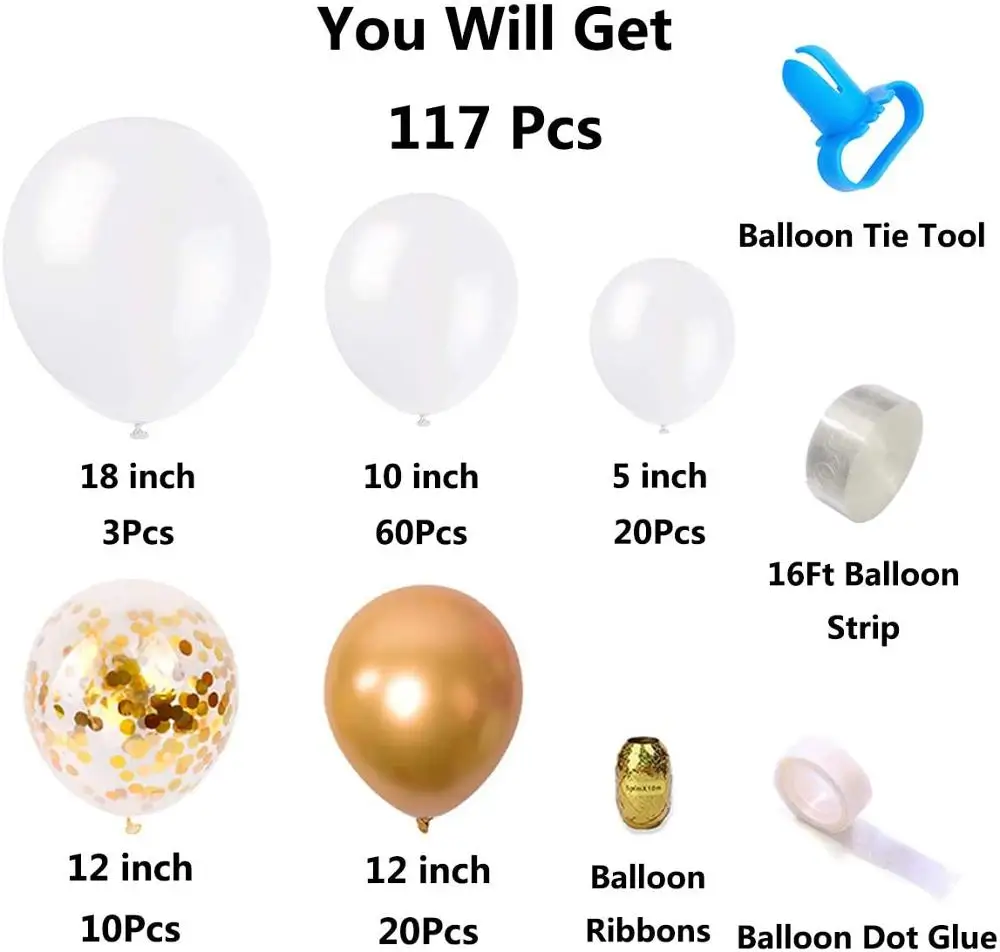117 шт. гирлянда с воздушными шарами|Украшения своими руками для вечеринки| |