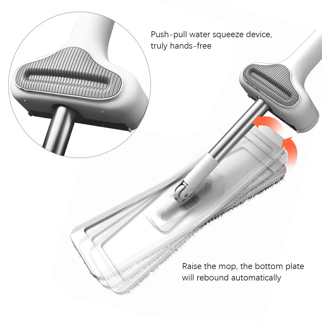 

2020 New Magic Squeeze Flat Mop Double Sided Hands-Free Washable Flat Spin Mops Mop Heads Cleaning Replacement Wash Floor