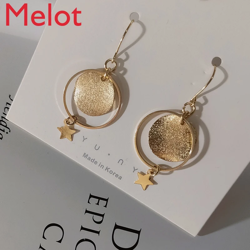 

French Style High-Grade Earrings Women's European and American Slimming Simple Modern Fashion Earrings Eardrops Decoration