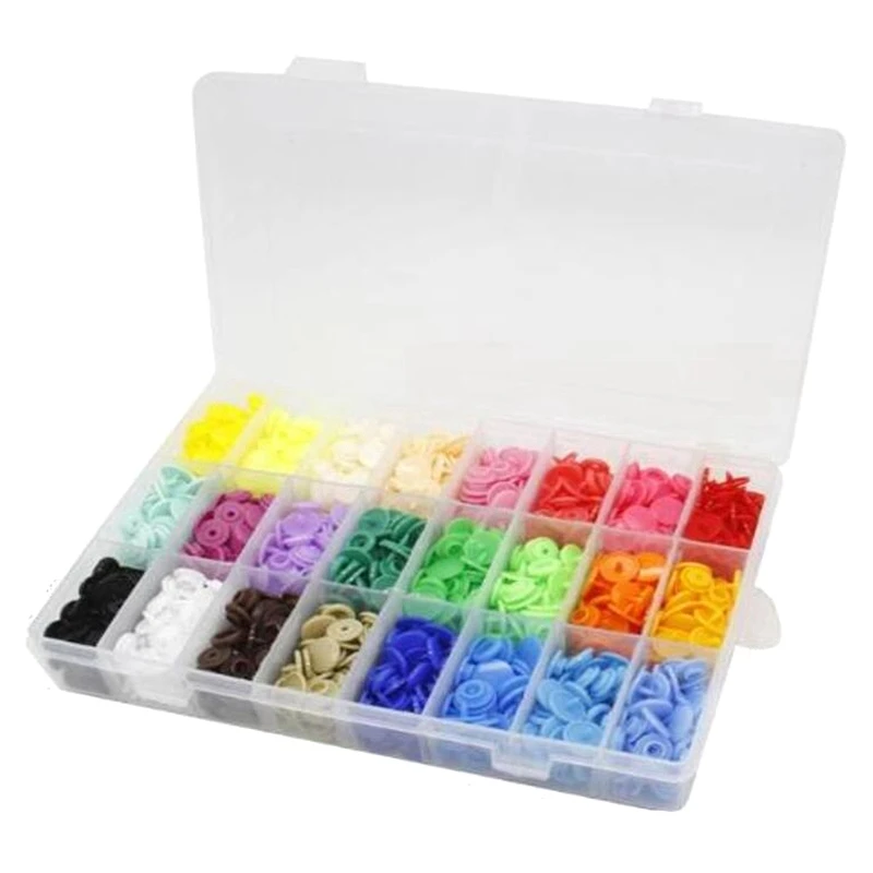 360 шт 24 цвета T5 12 мм круглые пластиковые защелки Кнопки Застежки пододеяльник