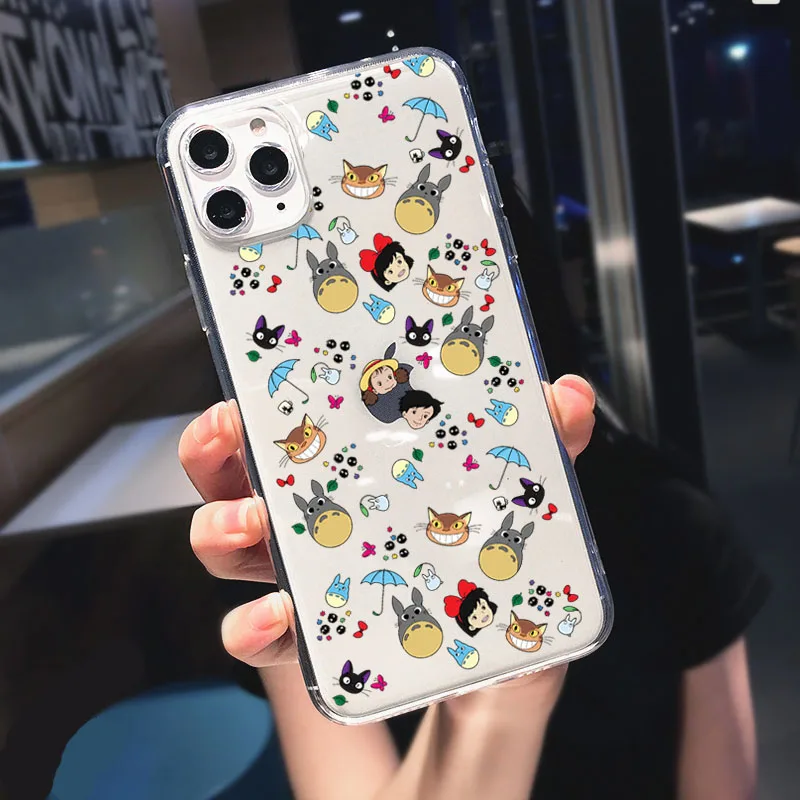 

Cute Totoro Spirited Away Ghibli Miyazaki Anime No Face Soft Clear Phone Case For iPhone 11 12 Pro Max X XR Xs Max SE 7 8 Coque