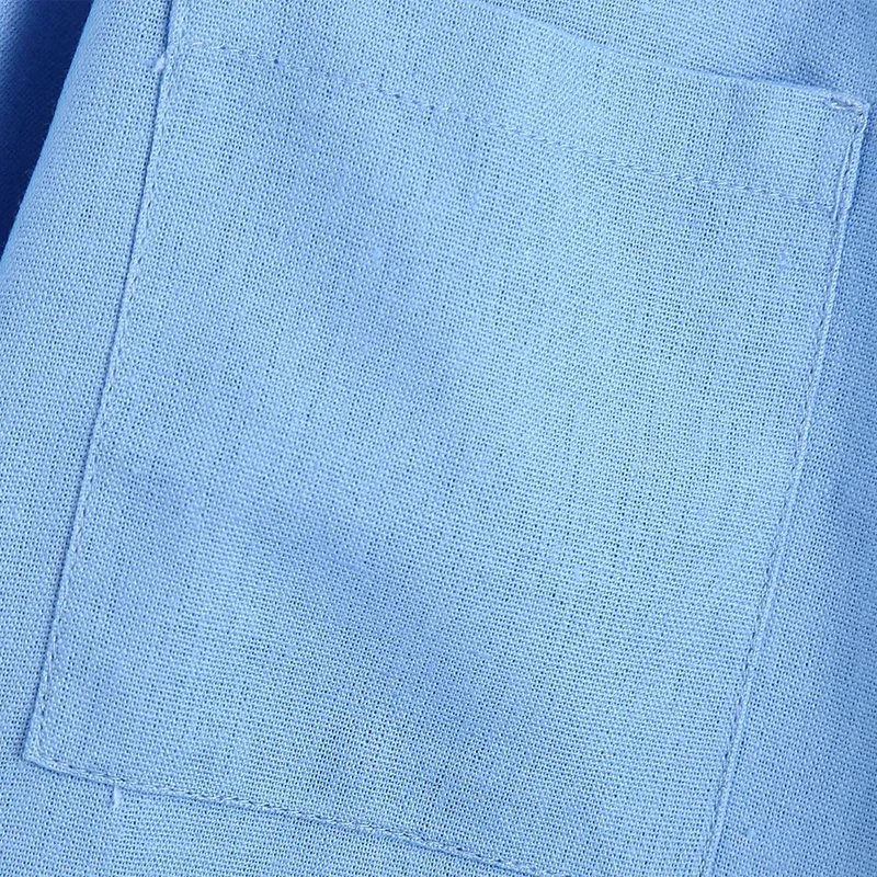 Женская винтажная блузка из хлопка и льна Повседневная Свободная Однотонная