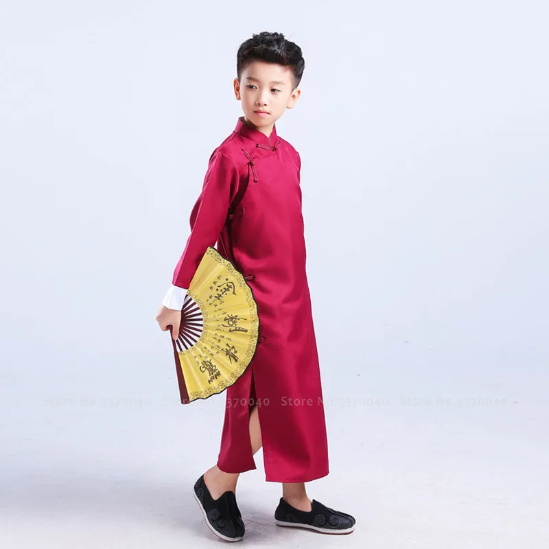 Китайский традиционный новогодний костюм для девочек Hanfu Wu Tang длинный халат