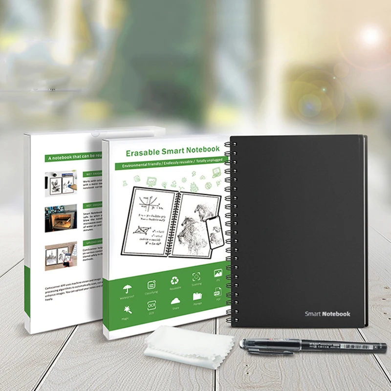 

A4/A6 Size Smart Reusable Erasable Notebook Microwave Wave Cloud Erase Notepad Note Pad Lined With Pen Save Paper