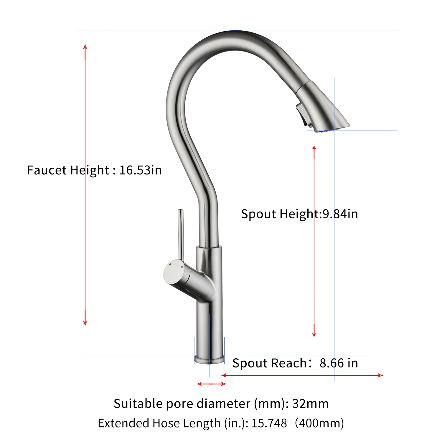 

New Kitchen Faucets With 2 Spray Modes Single-Handle High-Arc Swivel Rotatable Pull Down Bathroom Sink Sprayer Faucets Water Tap