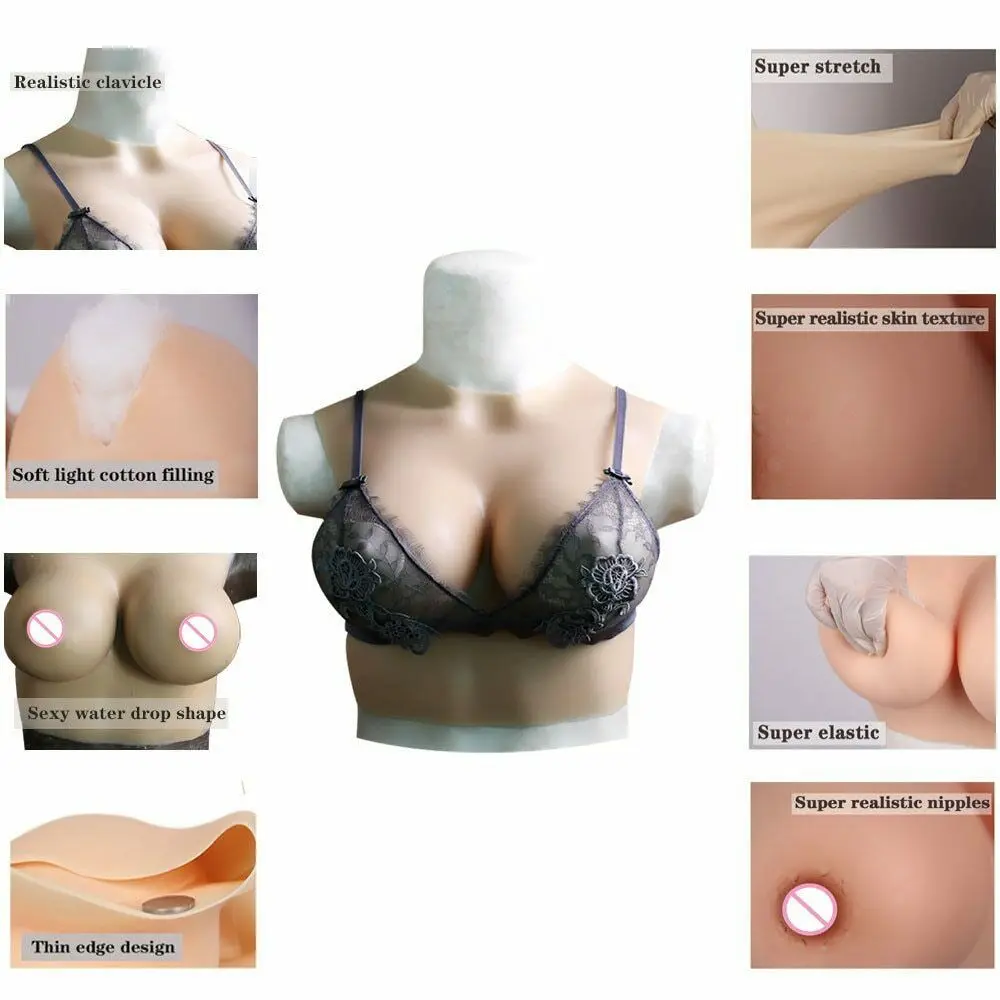 Silicone Breast Form Artificial Fake bra Realistic Soft Boobs Crossdresser Shemale Transgender Queen Transvestite Mastectomy Bra