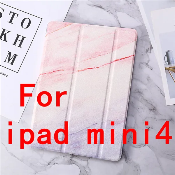 За счет складки, мягкая чехол для ipad Air 2 ipad 5 6 9,7 чехол с мраморным рисунком для ipad 234 ipad Mini 1 2 3 4 5 Redmi Pro 9,7 Pro 10,5 - Цвет: Pink
