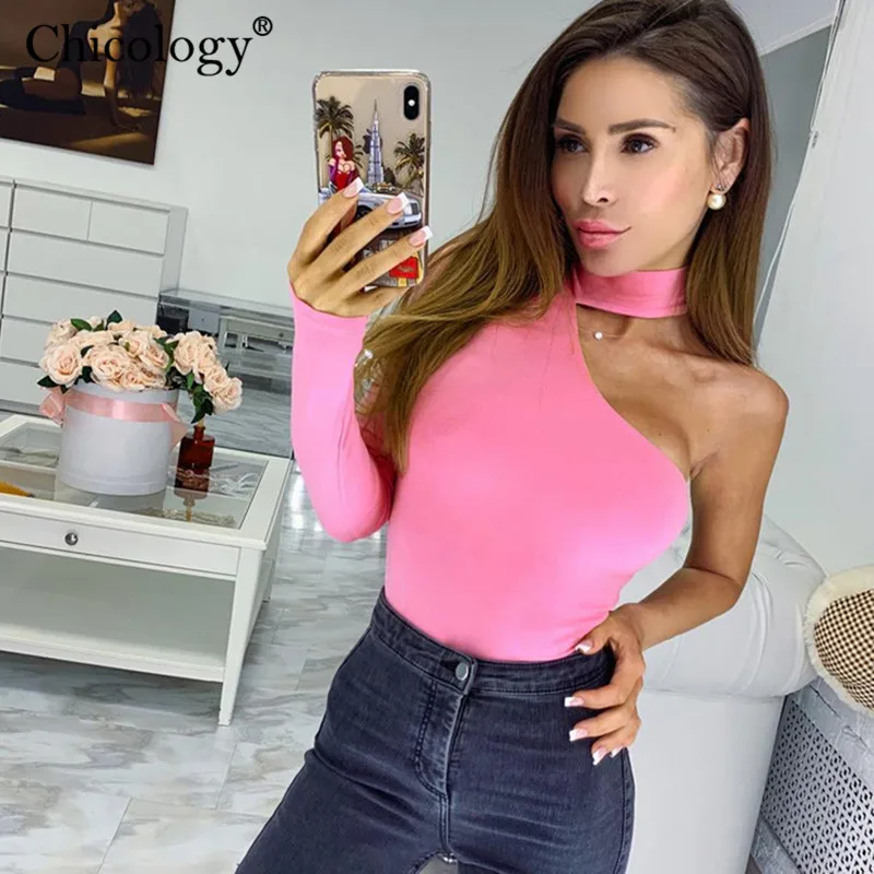 Chicology одно плечо Холтер сексуальное боди женские вечерние Клубные праздничное 2019