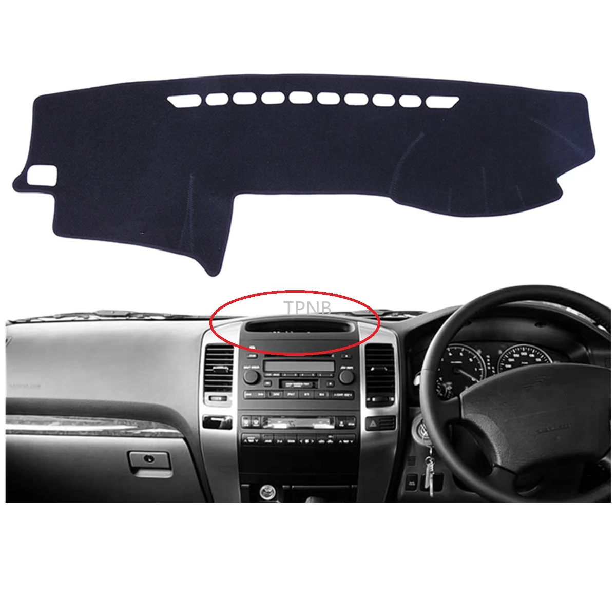 Правый руль для Toyota Prado 120 2003 2004 2005 2006 2007 2008 2009 коврик приборной панели с защитой