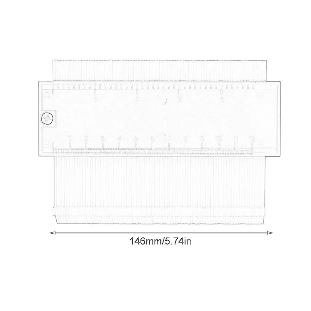 5-inch Profilometer Universal Angle Ruler Flat Laminate Tile Edge Forming Measuring Wood Marking Tool |