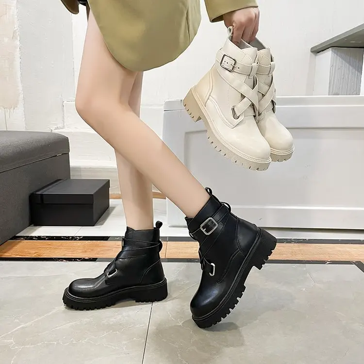 

Ladies Hiking Boots 2021 Fall Ladies Walking Lace-up Ankle Boots Black Khaki Boy Girl Spring Autumn Shoes Size 35-40