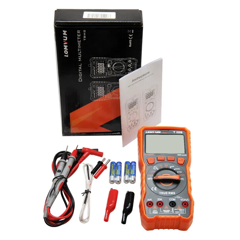 LOMVUM AC/DC мультиметр 6000 отсчетов Автоматический диапазон тестер Цифровой