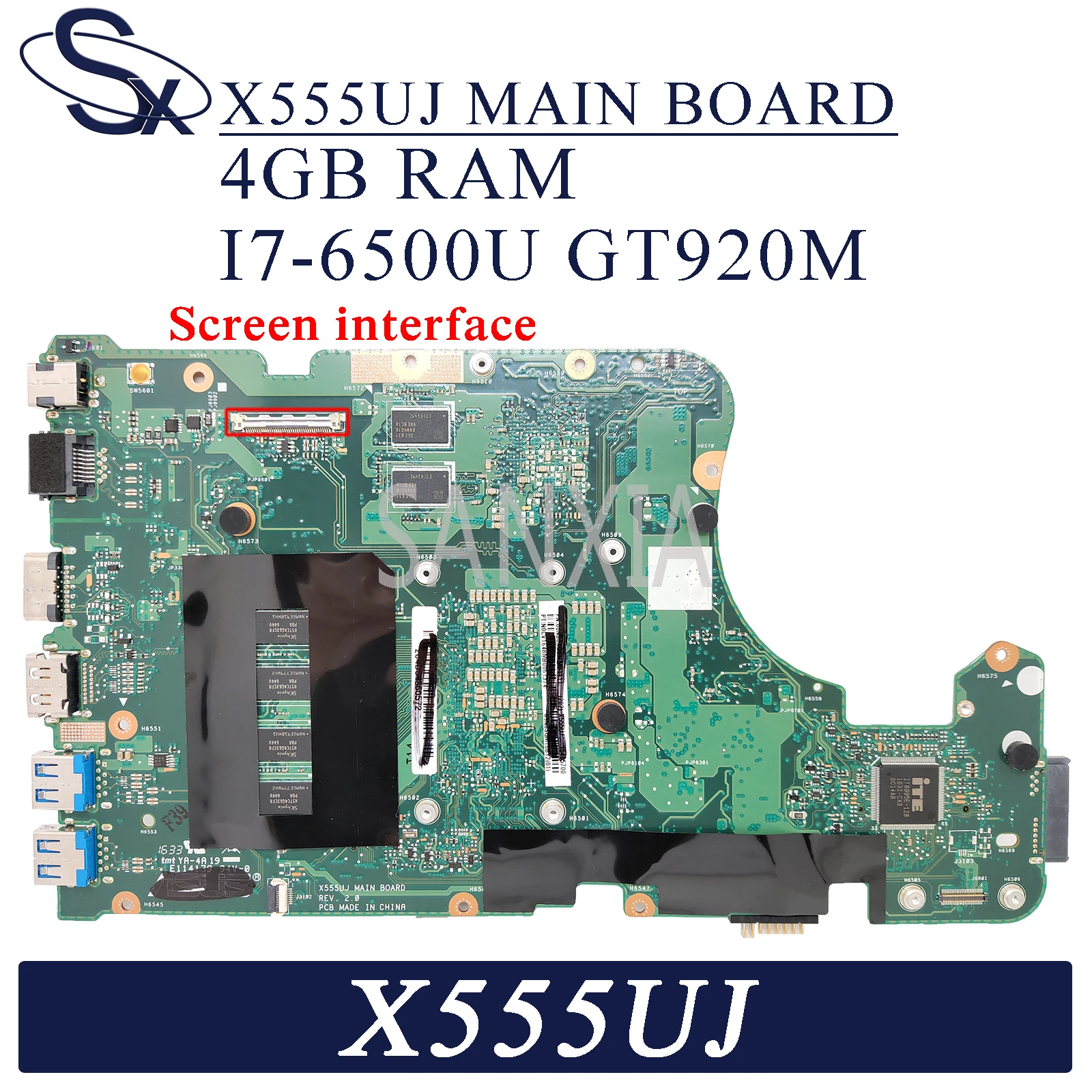 Материнская плата KEFU X555UJ для ноутбука ASUS X555UF X555UQ X555UB F555U оригинальная материнская