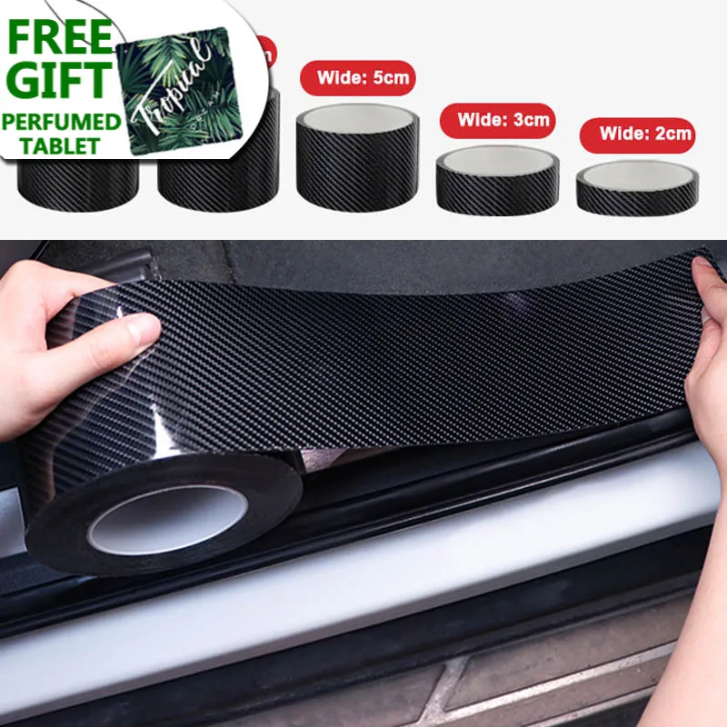 

5D Carbon Fiber Nano Glue Car Sticker Protector Film Door Edge Protective Car Trunk Door Sill Full Body Sticker Vinyl Accessory