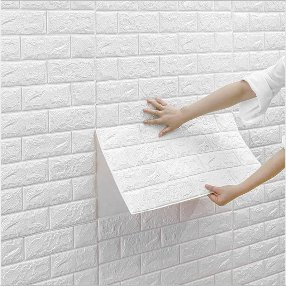 

12PCS 3D Brick Wall Stickers Self Adhesive DIY PE Foam Wallpaper TV Background Decor Panels Kids Room Decoration
