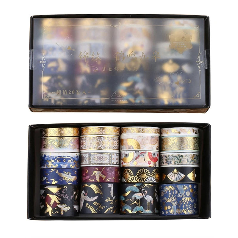 

20 Rolls Washi Tape for DIY Scrapbooking Gift Wrapping Set Decorative Masking Tape Kit Art Craft Washy Tapes Masking Tape Paper