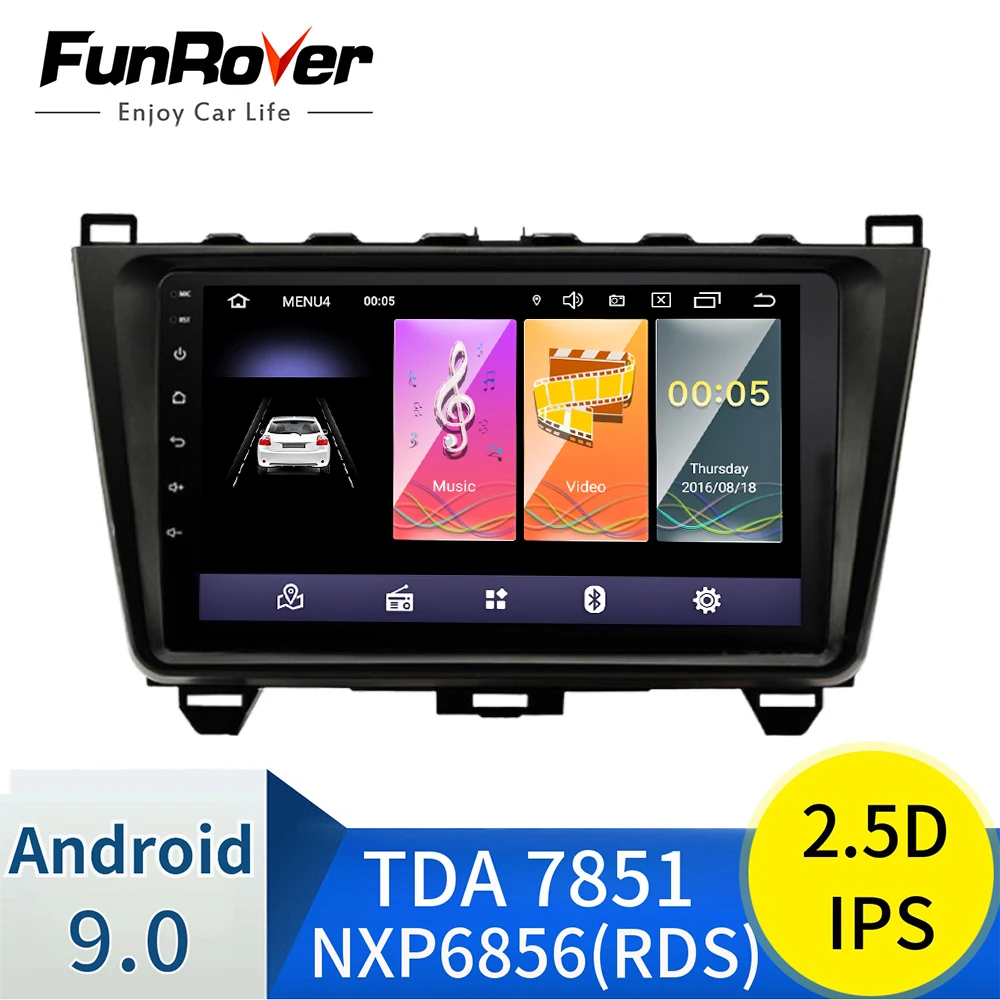 Android 9,0 2DIN 2.5D+IPS screen Автомобильная головная установка радио аудио gps мультимедийный плеер для Mazda 6 Rui wing 2009- навигация gps 2 din dvd