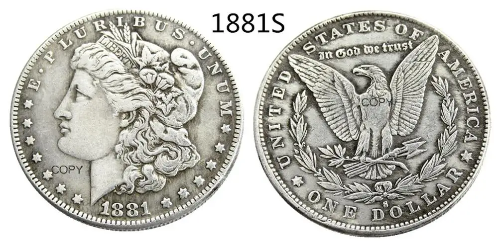 

US 1881S Morgan Dollar Silver Plated Copy Coin