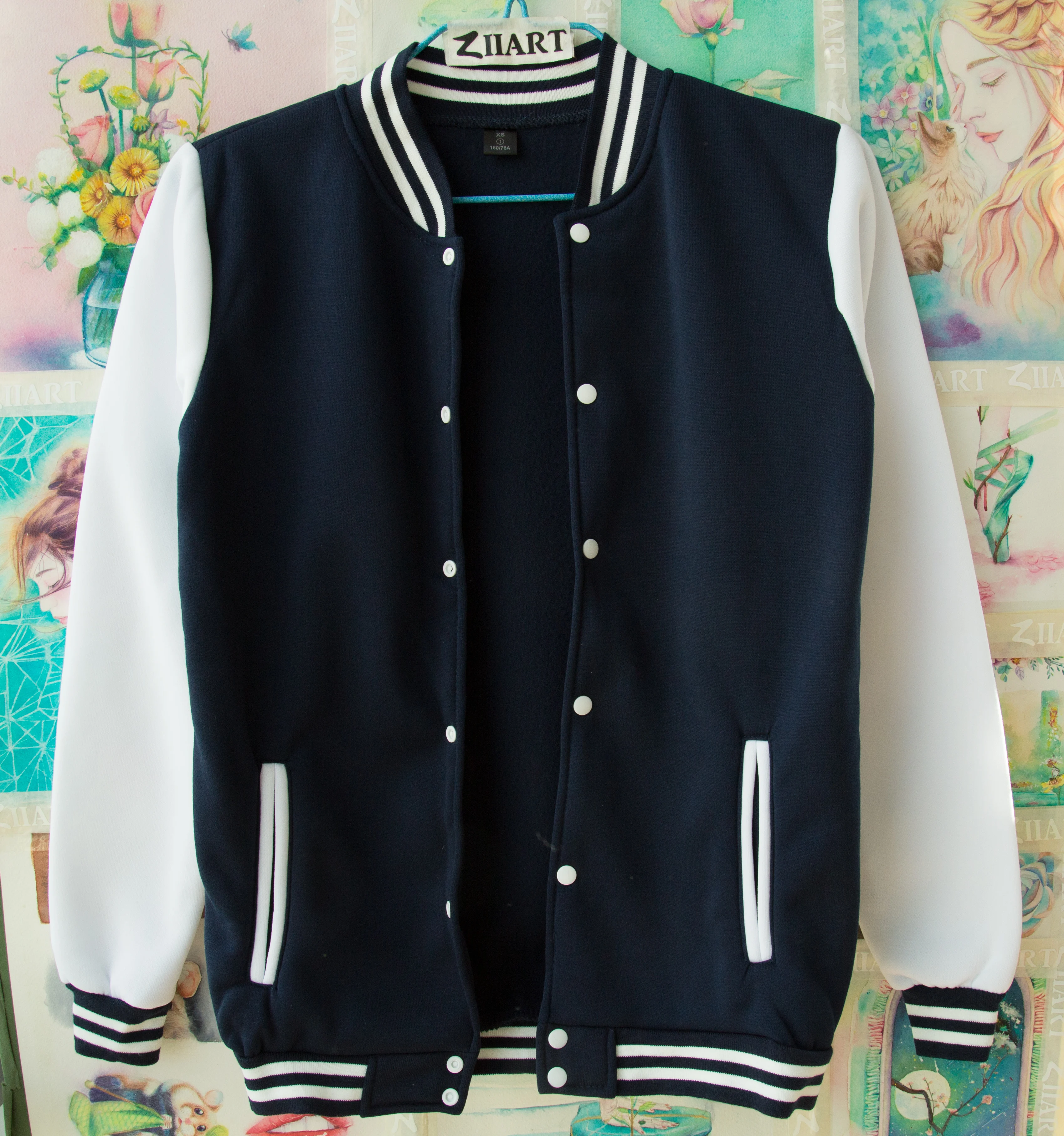 Бейсбольная куртка ZIIART для женщин и девочек флисовое пальто на молнии 2 цвета XXS 4XL