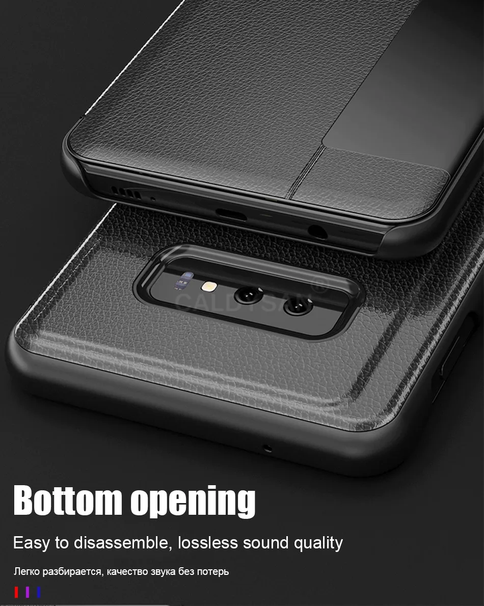 Роскошный кожаный флип-чехол для samsung Galaxy S7Edge S9 S8 S10 Plus, противоударный чехол для телефона A7 Smart View
