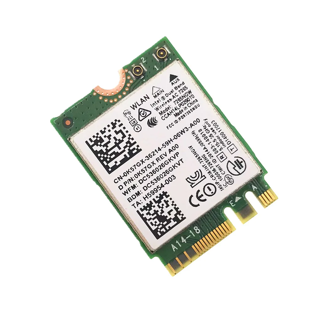 Новая Двухдиапазонная беспроводная карта AC Intel 7265 7265NGW 802.11ac 2x2 WiFi + Bluetooth 4 0 867 Мбит/с