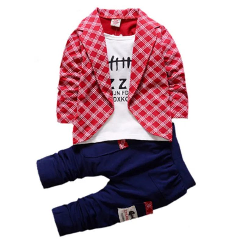 Официальная одежда для мальчиков детская в клетку костюм малышей комплект
