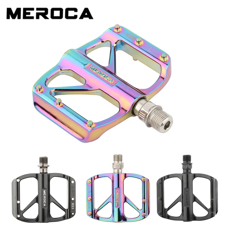 

MEROCA Bicycle Pedal Mountain Bike Aluminum Alloy Non-slip Pedal Folding Bicycle DU/bearing Pedal Bike Pedals Clipless Pedals