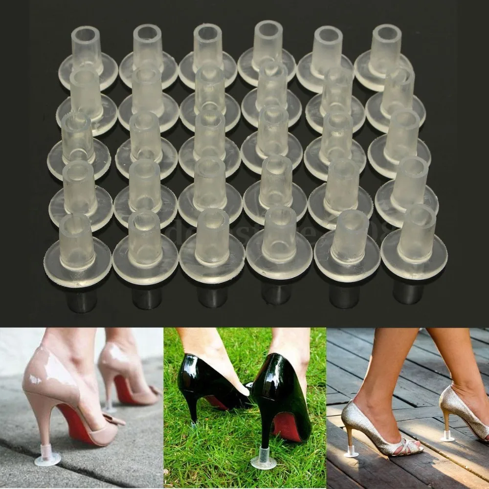 40 Pairs/Lot Black/Clear Silicone High Heels Protectors Antislip Heels Stoppers Stiletto Covers For Grass Bridal  Wedding Party