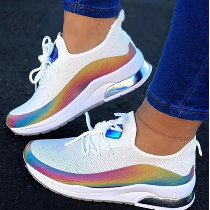 

2021 New Fashion Lace-up Sneakers Ladies Casual Spring and Autumn Women's Breathable Comfortable Sneakers Women Vulcanized Shoes