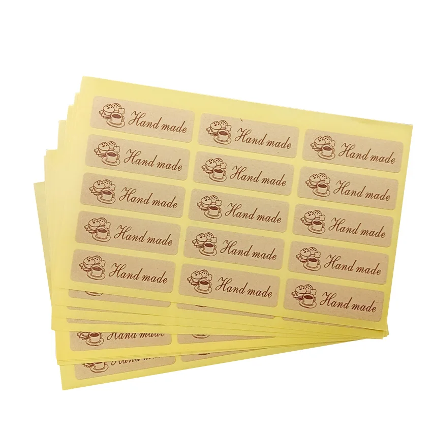 120 шт./лот милые наклейки для тортов из крафт бумаги многофункциональная полоса