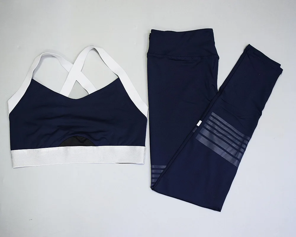 

Sexy Sports Suits Seamless Yoga Set Women Fitness Clothing Sportswear Woman Gym Leggings Padded Push-up Strappy Sports Bra