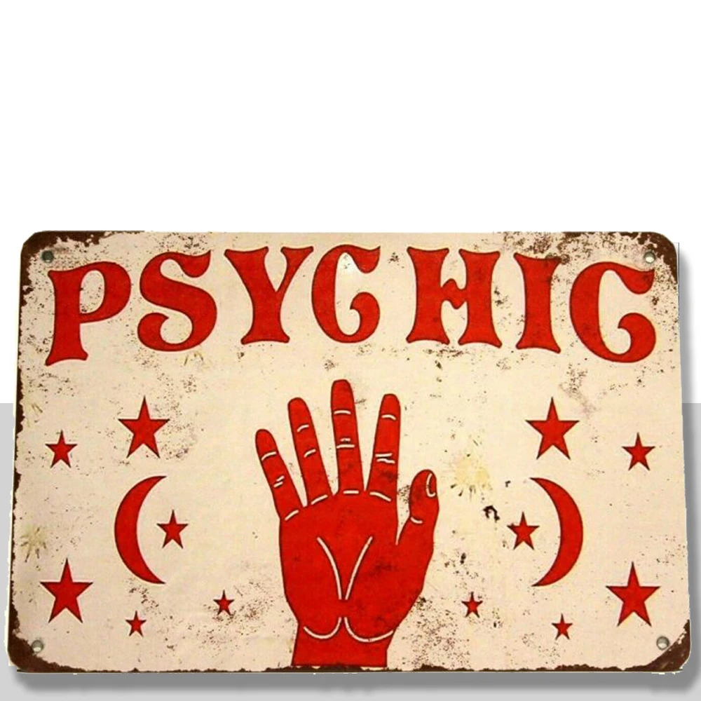 

New Psychic Tin Poster Sign Rustic Vintage Look Readings Reader