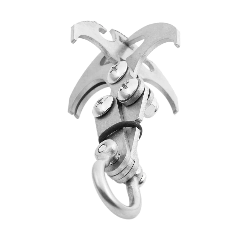 Multi Tools Stainless Steel Survival Folding Grappling Hook Climbing Claw Outdoor Gravity Carabiner Rescue Gear small Silver | Спорт и