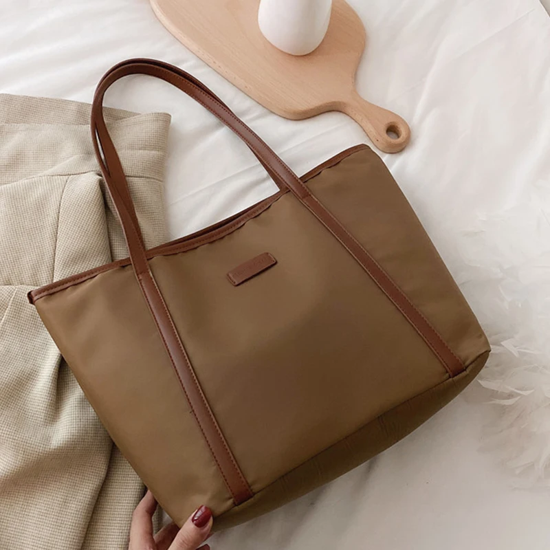 Высококачественная нейлоновая сумка шоппер Повседневная вместительная на плечо