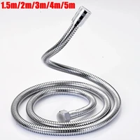 5m high quality stainless steel shower hose high flexible soft shower pipe silver color common shower head hose water pipe