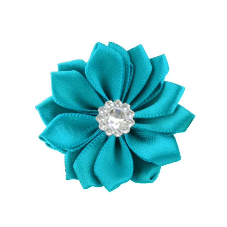 10-10pcs Nishine 1," 10 шт./лот 16 Petaled атлас с розочками лента цветы с жемчужной кнопкой используется для повязка на голову" сделай сам "заколки аксессуары для волос - Цвет: 10-10pcs