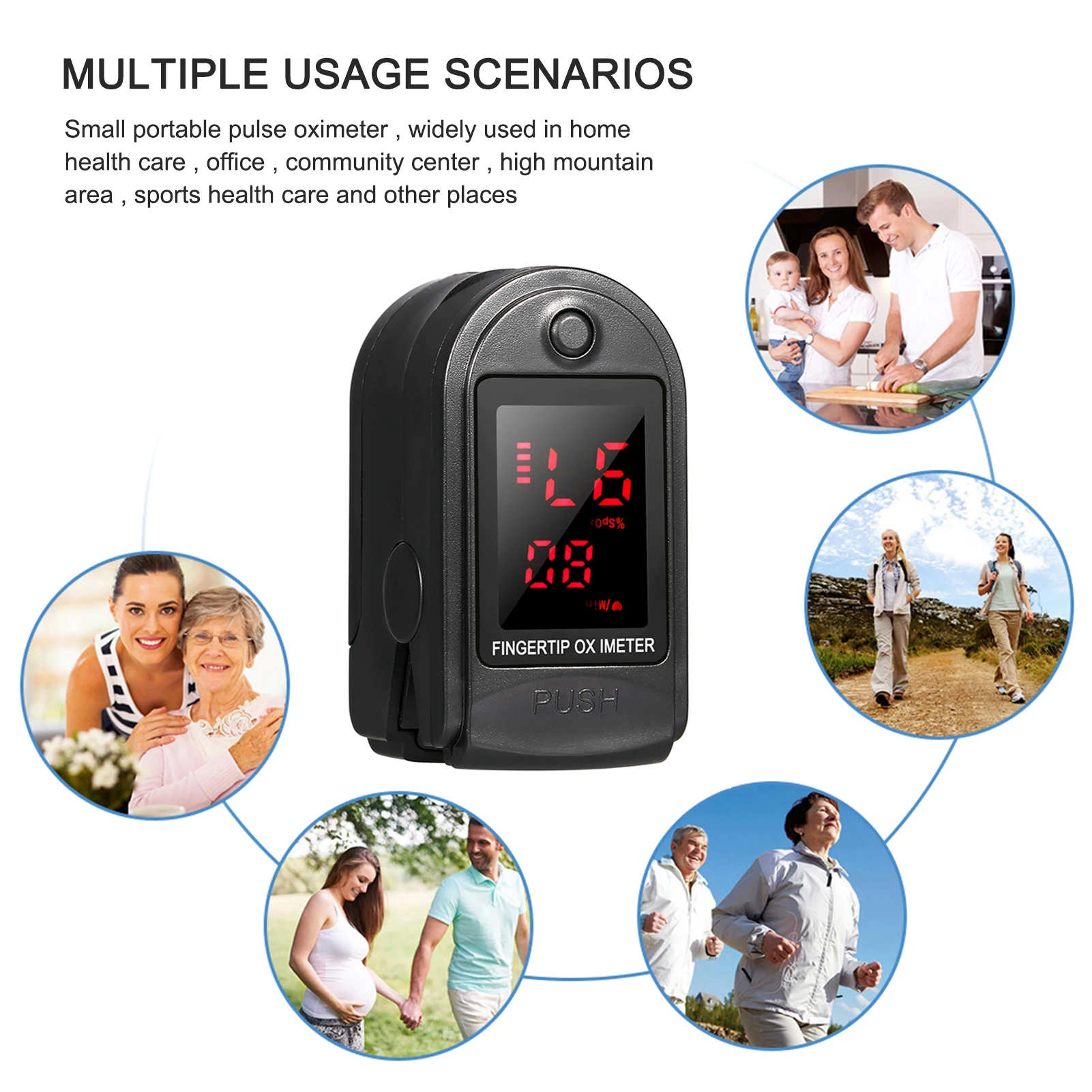 ПульсоксиметрПортативный монитор уровня кислорода в крови Пальчиковый