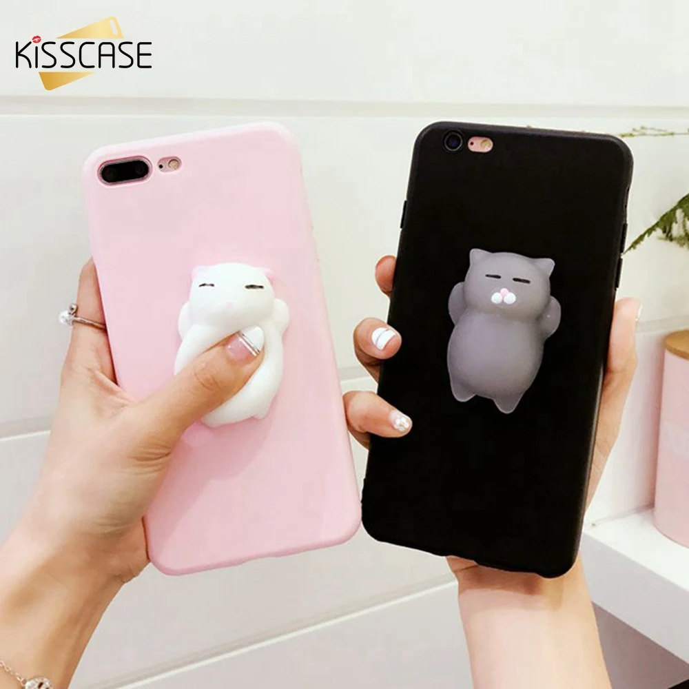 KISSCASE Knead Adorable Phone Case For iPhone 8 7 6 6S Plus Cartoon Soft Cases 6s 5 5S SE Cute Back Covers | Мобильные телефоны и