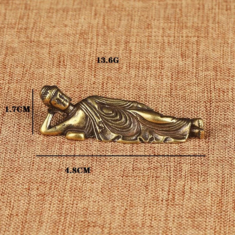 Мини Ретро Золотой лежащий Статуэтка Будда Амитабха статуэтки Будды медные из