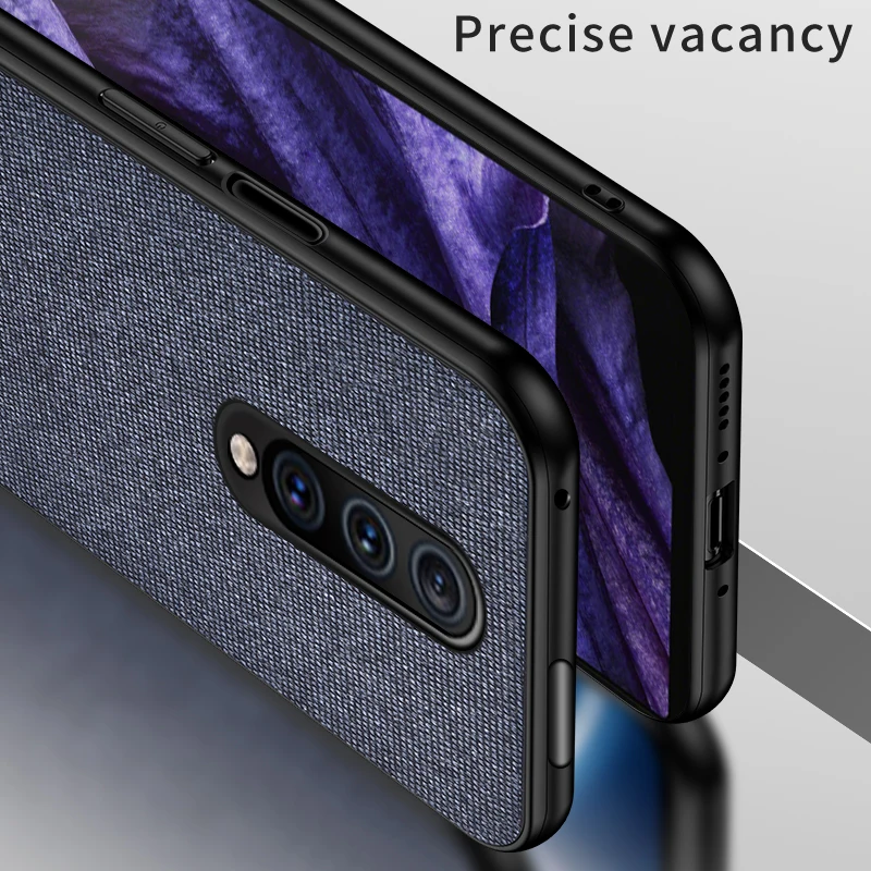 Винтажный тканевый чехол для Oneplus 7 противоударный силиконовый задней панели