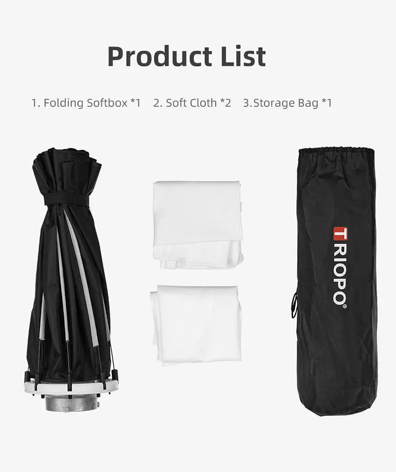 Софтбокс Triopo 120 65 90 см с креплением Bowens для фотосъемки восьмиугольный зонт улицы