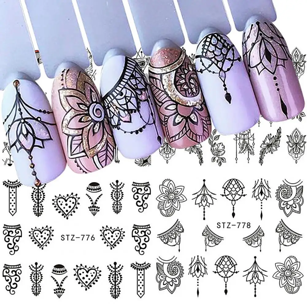 

Nail Sticker Black Lines Long-lasting Simple Style Girls Fashion Sticker For DIY наклейки для ногтей Accessories