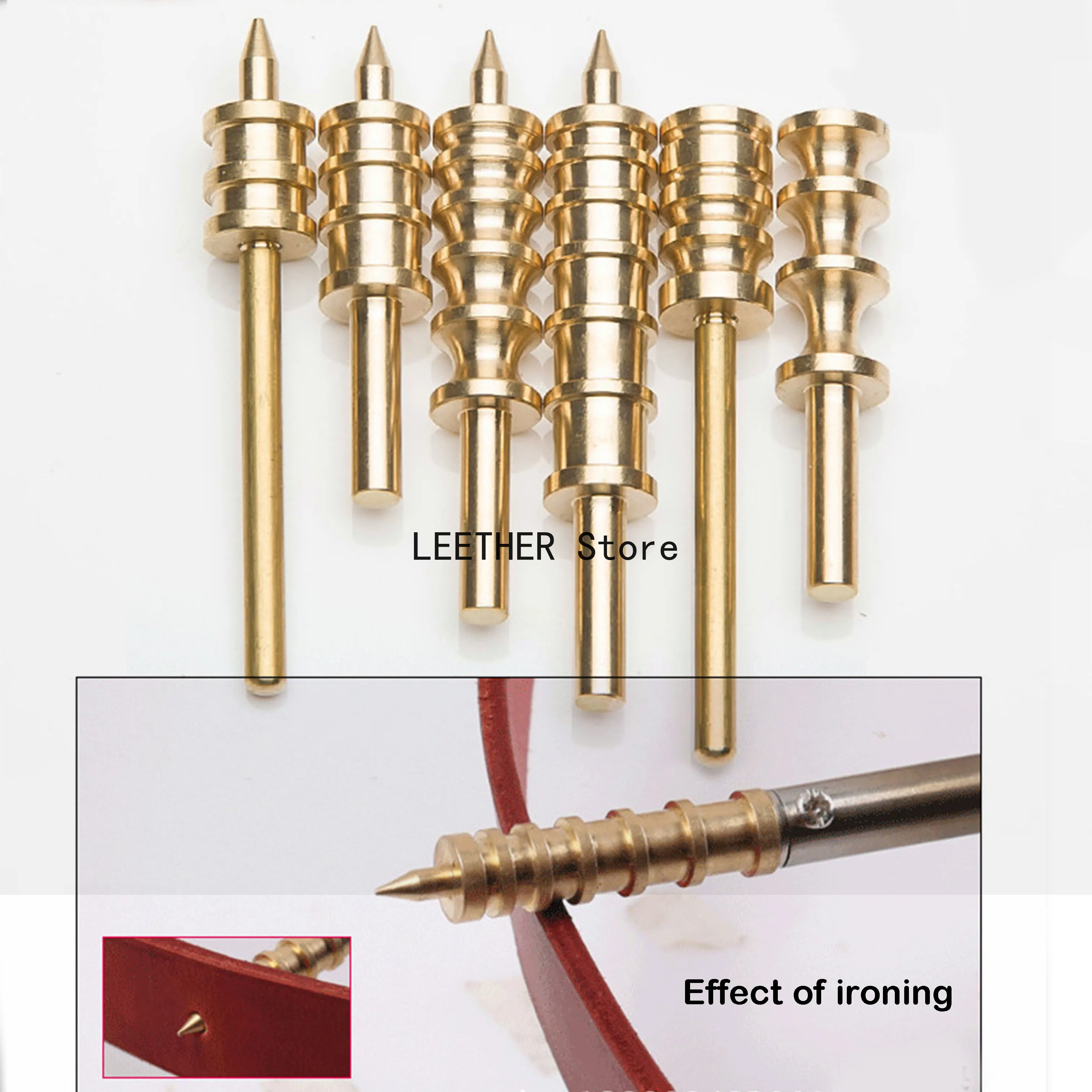 

6pcsLeather electric edge press brass edge sealer edge ironer scalp Leather Tool plane and Cambered surface