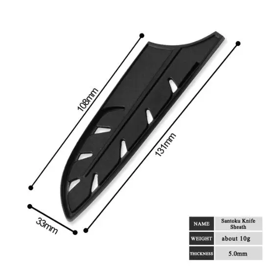 For 5 inch Santoku AINZUO 6 шт черный Пластик Кухня Ножи защита лопастей ножны Набор для 3,5, 5, 7, 8, 8, 8 дюймов кухонные аксессуары, нож - Цвет: For 5 inch Santoku