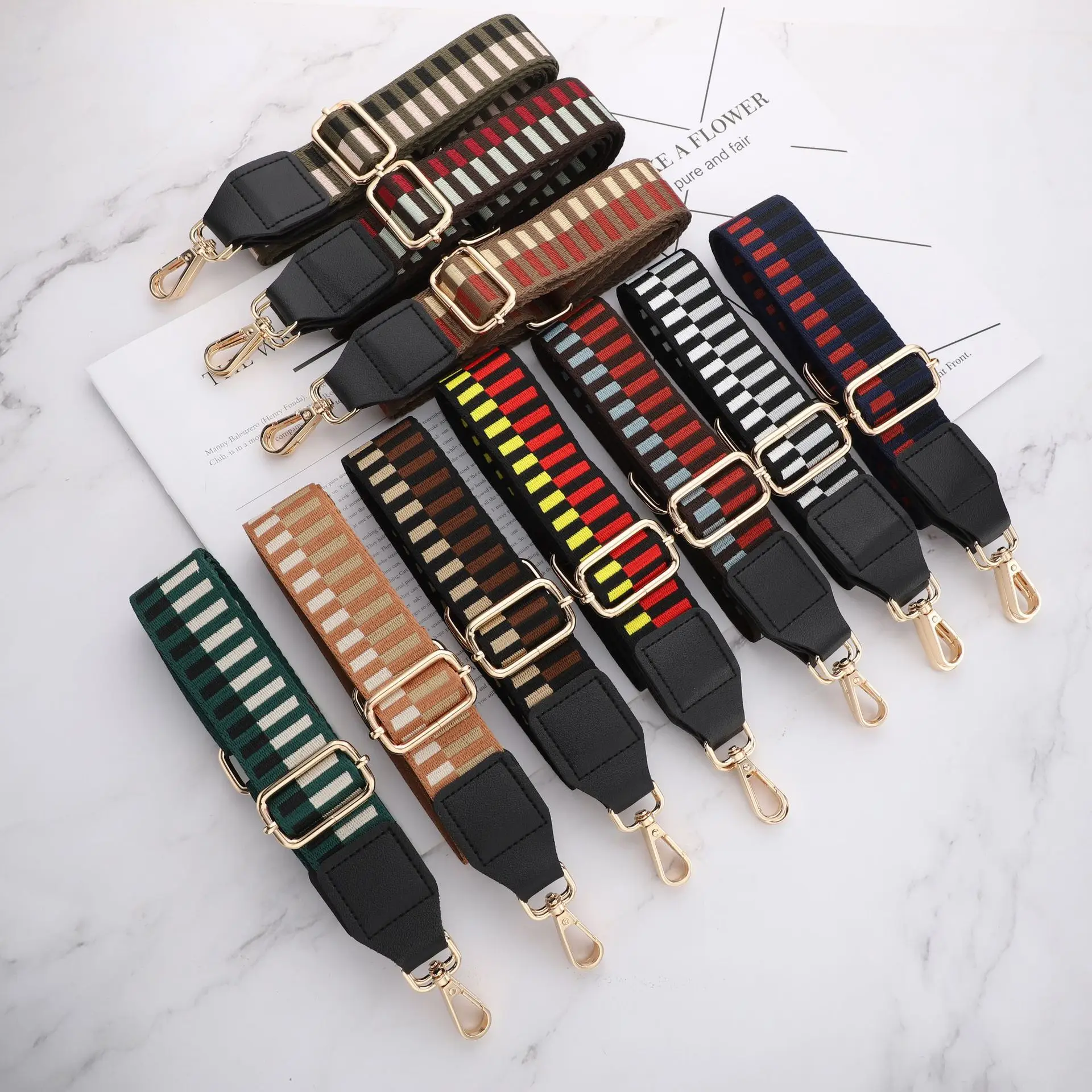 

Adjustable Bag Strap Bag Part Accessories for Handbags Leather Belt Wide Rainbow Shoulder Strap Replacement Purse Strap for Bag