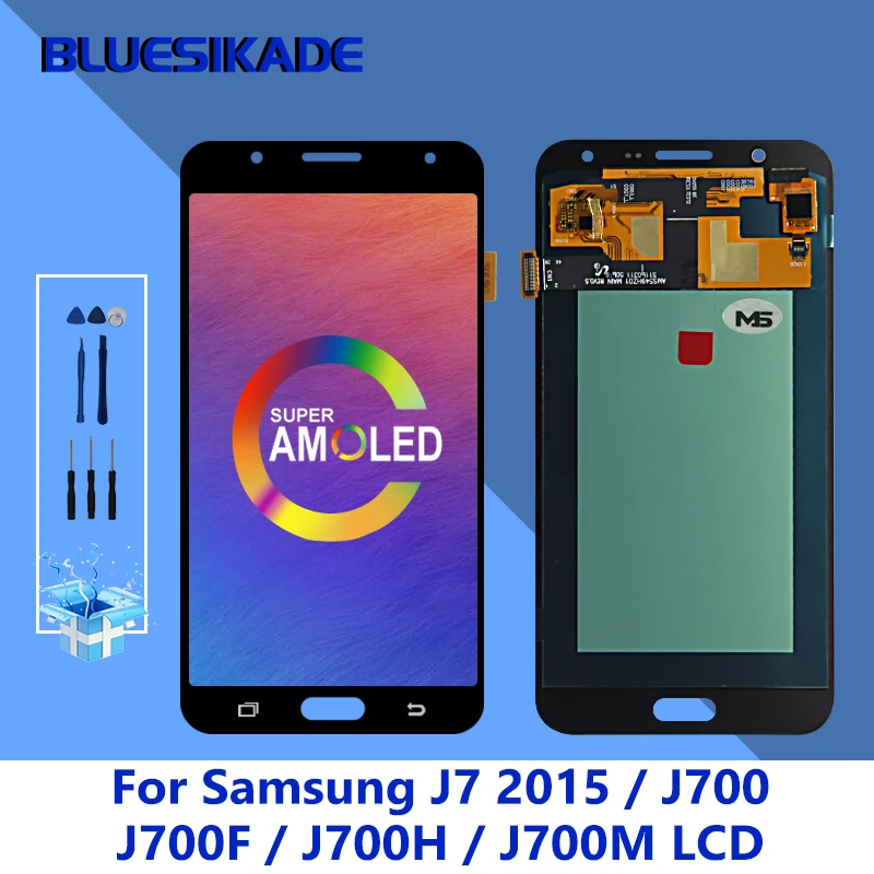 ЖК дисплей 5 дюйма AMOLED для Samsung Galaxy J700 J700F J700H J700M сенсорный экран с дигитайзером J7